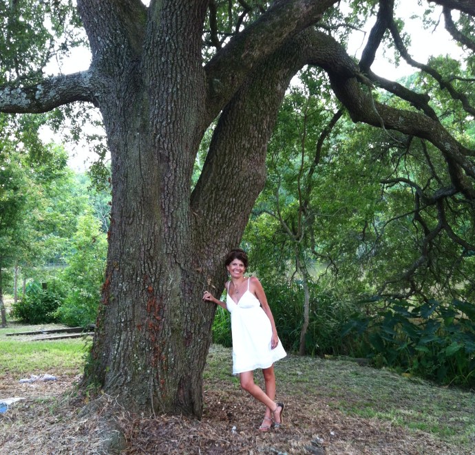 Liz under the oak